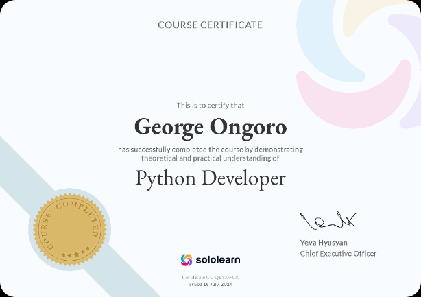 Certificate for Python